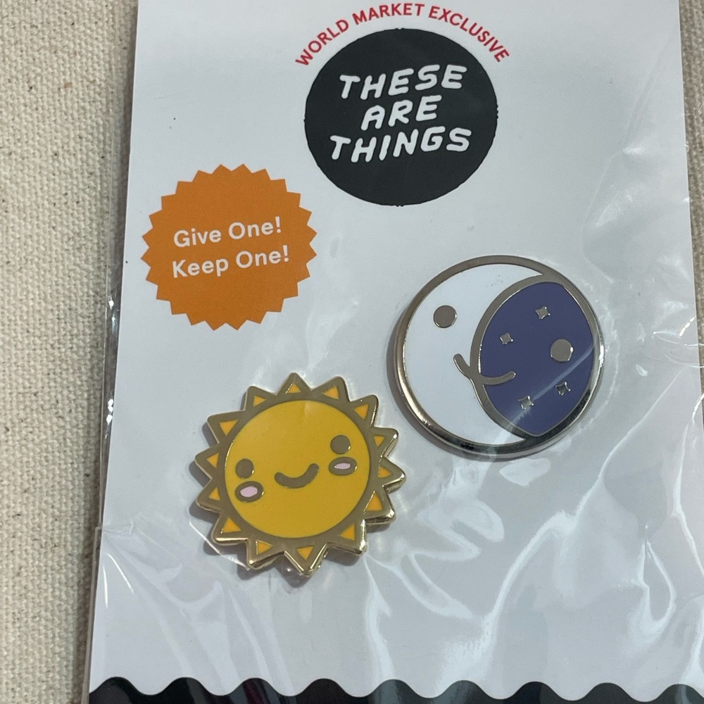 Sun and Moon Enamel Pin Set